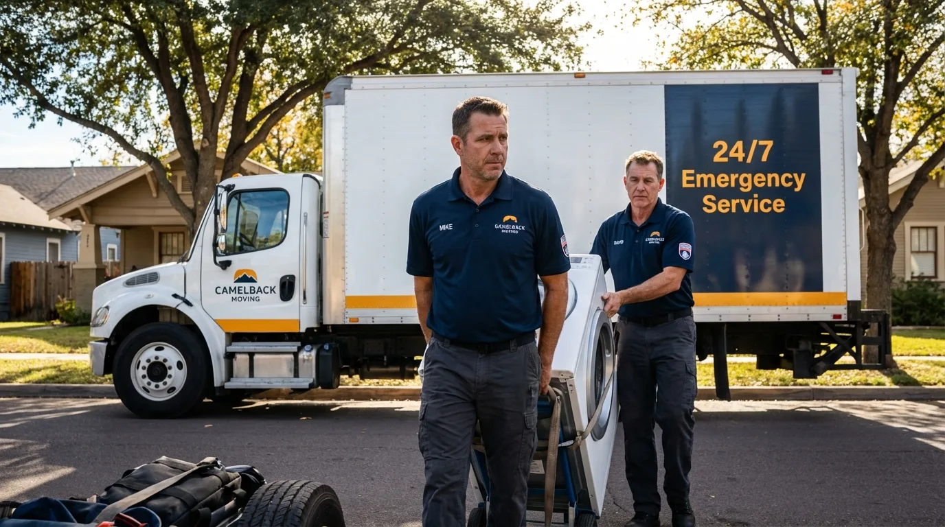 CamelBack Moving crew loading furniture in Lancaster, TX