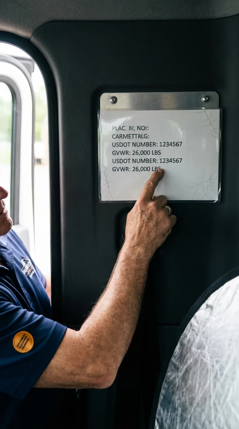 USDOT licensing placard verification in Lancaster